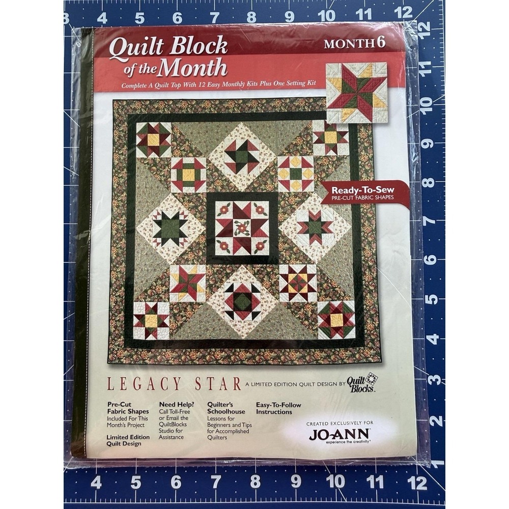Joann Quilt BOM Legacy Star‎ Limited Edition Month 6 RIGHT HAND OF FRIENDSHIP